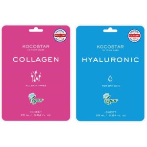Kocostar Hydration Mask Duo Collagen Mask Sheet & Hyaluronic Mask Sheet - 50 ml